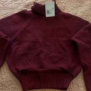 Sweater-Knit Cutout Crop Top